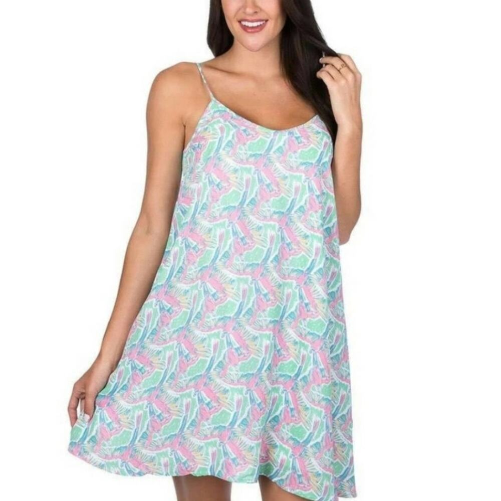 Lauren James Paige Macawl Me Halter Mini Dress NWT XS Pink Parrot Tropical Print